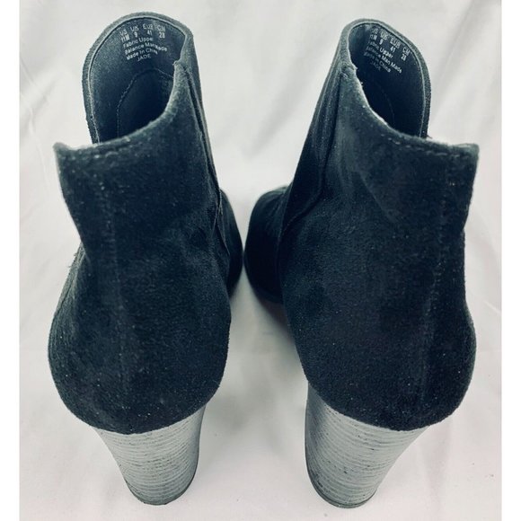 CARLOS BY CARLOS SANTANA BLACK ANKLE BOOTIE OPEN TOE FAUX SUEDE SIZE 11 M - Picture 3 of 5